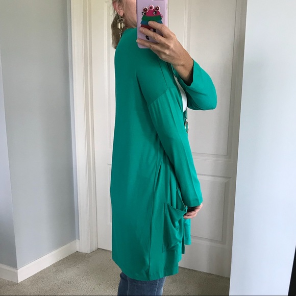 Green Long Open Cardigan - Picture 6 of 7